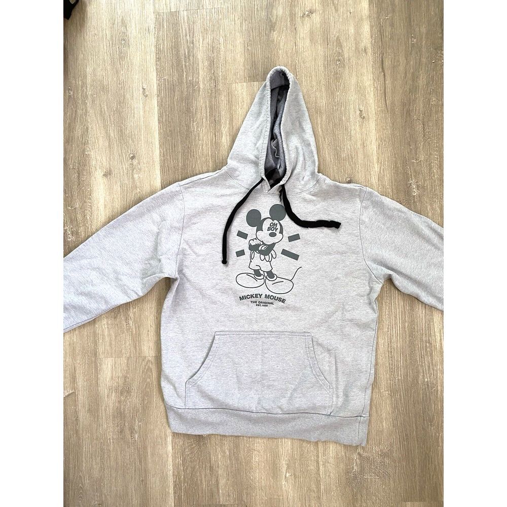 NEFF‎ Mickey Mouse Hoodie Size M Disney Gray Oh Boy Sweatshirt Medium GUC